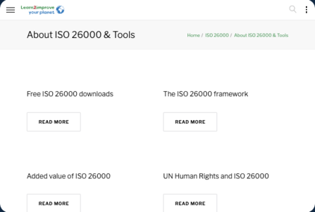 Learn2Improve ISO 26000 guide screenshot
